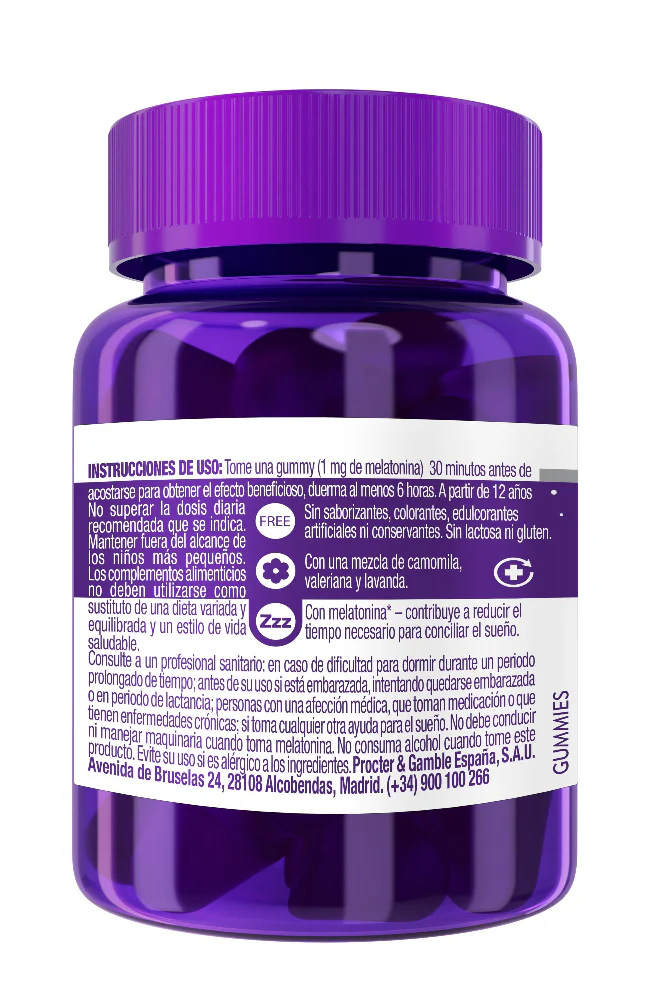 ZzzQuil Sueño Melatonina Sabor Frutos del Bosque 30 Gummies - Imagen 8