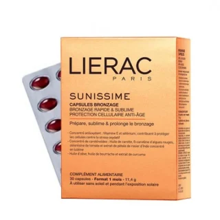 LIERAC Sunissime Cápsulas Solares Bronceado Rápido & Protección Antiedad 30 cápsulas