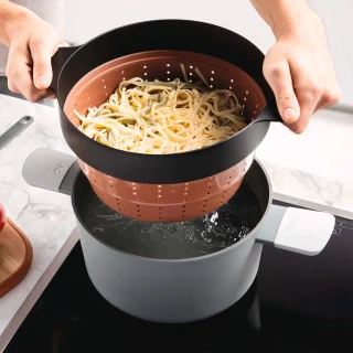 Cesta de vapor y colador multifuncional plegable de silicona Berghoff