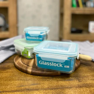 Recipientes herméticos de cristal cuadrados Glasslock