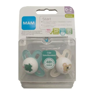 MAM Chupete Start Silicona 0-2M  2 Unidades