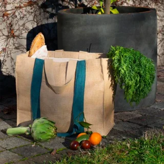 Bolsa de yute y algodón XL de Pebbly