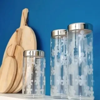 Bote hermético de acero y vidrio Girotondo Alessi