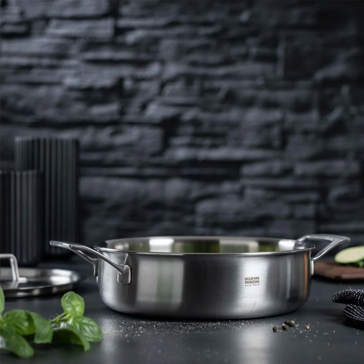 Cacerola baja tipo rustidera de acero inoxidable 5 capas Fiveply Kuhn Rikon - Imagen 2