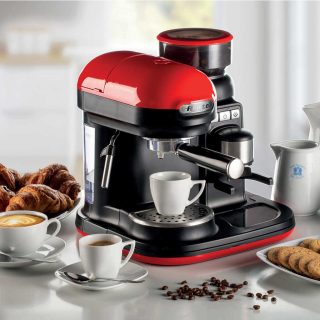Cafetera Espresso Moderna con molinillo Ariete