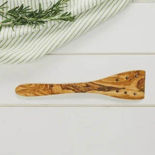 Espátula perforada de madera de olivo Selbrae