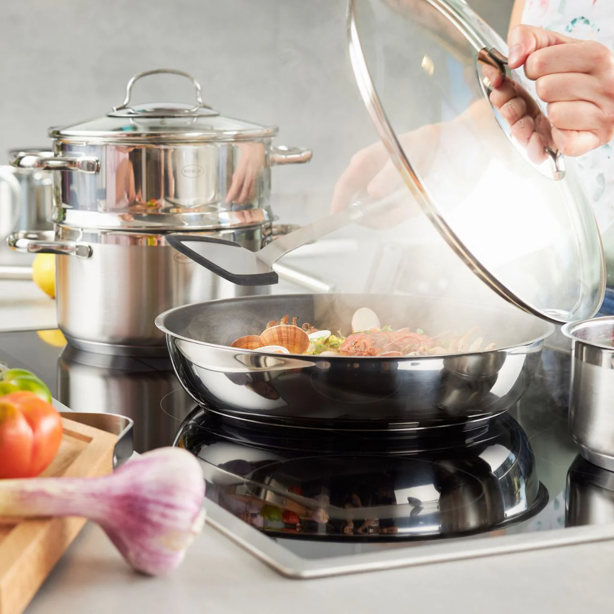 Espátula lisa de acero inoxidable con bordes de silicona Rösle - Imagen 6