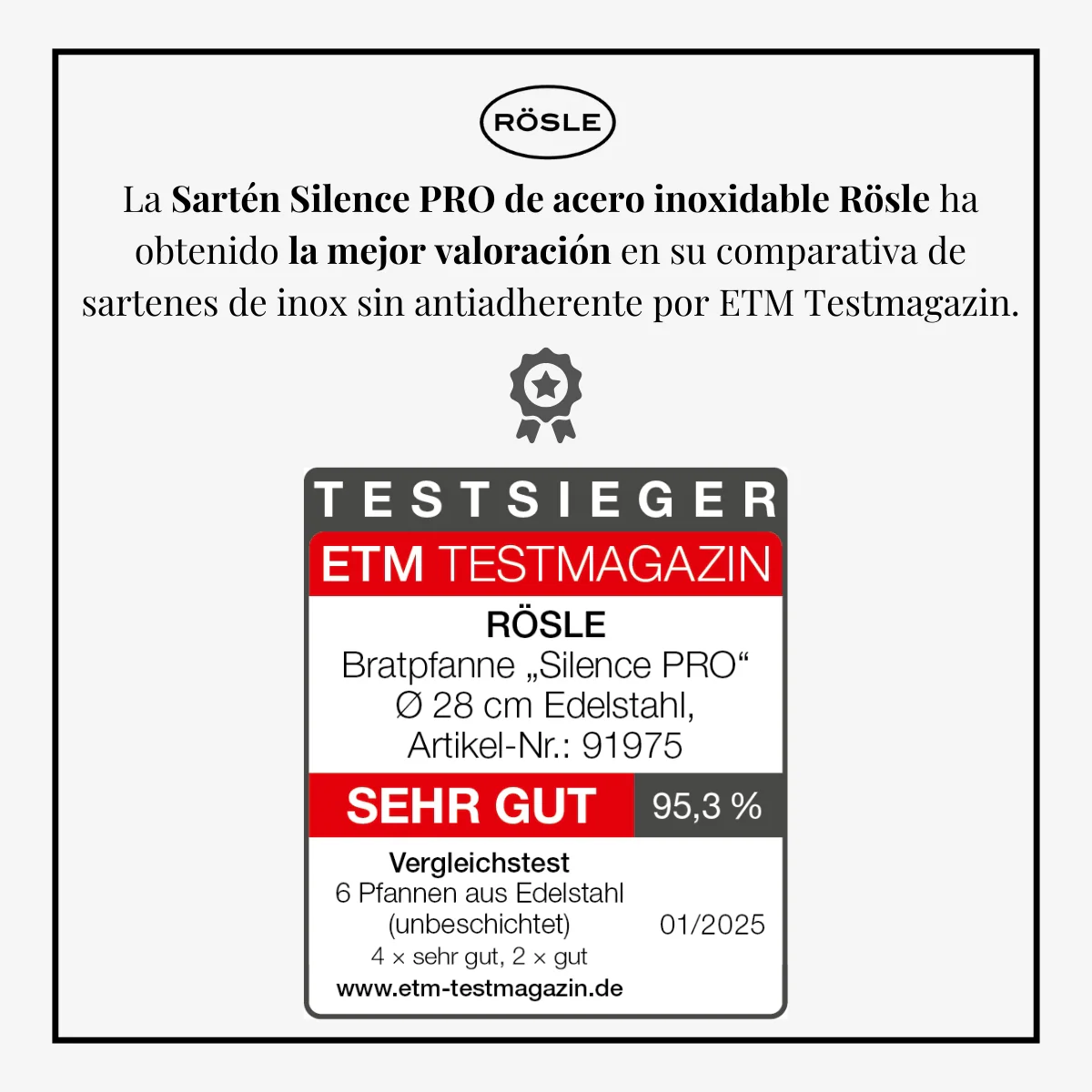 Sartén de acero inoxidable Silence Pro Rösle - Imagen 5
