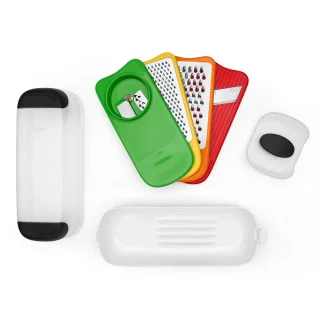 Set espiralizador, rallador y mandolina con contenedor OXO