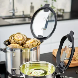 Olla de acero inoxidable con tapa de cristal Silence Pro Rösle