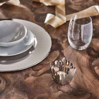 Portavelas de acero inoxidable Barknest Alessi