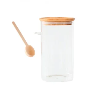 Recipientes de cristal con cuchara medidora de Pebbly