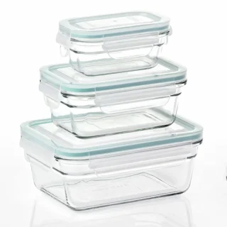 Recipientes herméticos de cristal rectangulares Glasslock