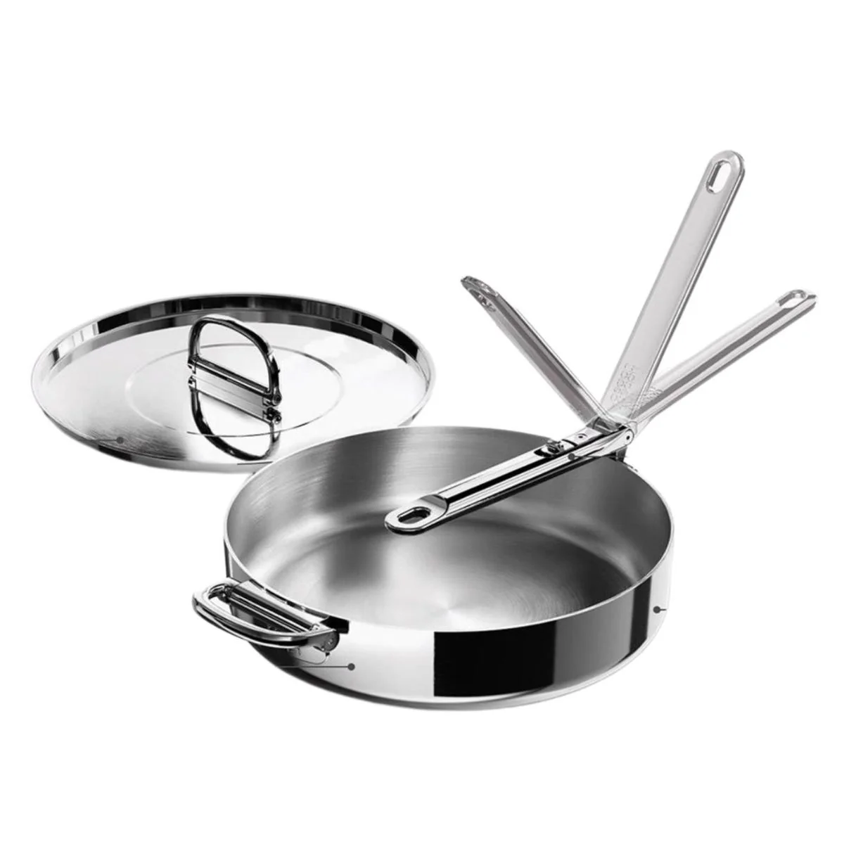 Sartén de acero inoxidable tricapa y con mango plegable Space Steel Joseph Joseph - Imagen 8