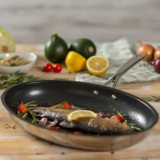 Sartén antiadherente ovalada con exterior inox Allround Kuhn Rikon