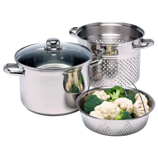 Olla para pasta y vapor 4 piezas 7,5L KitchenCraft