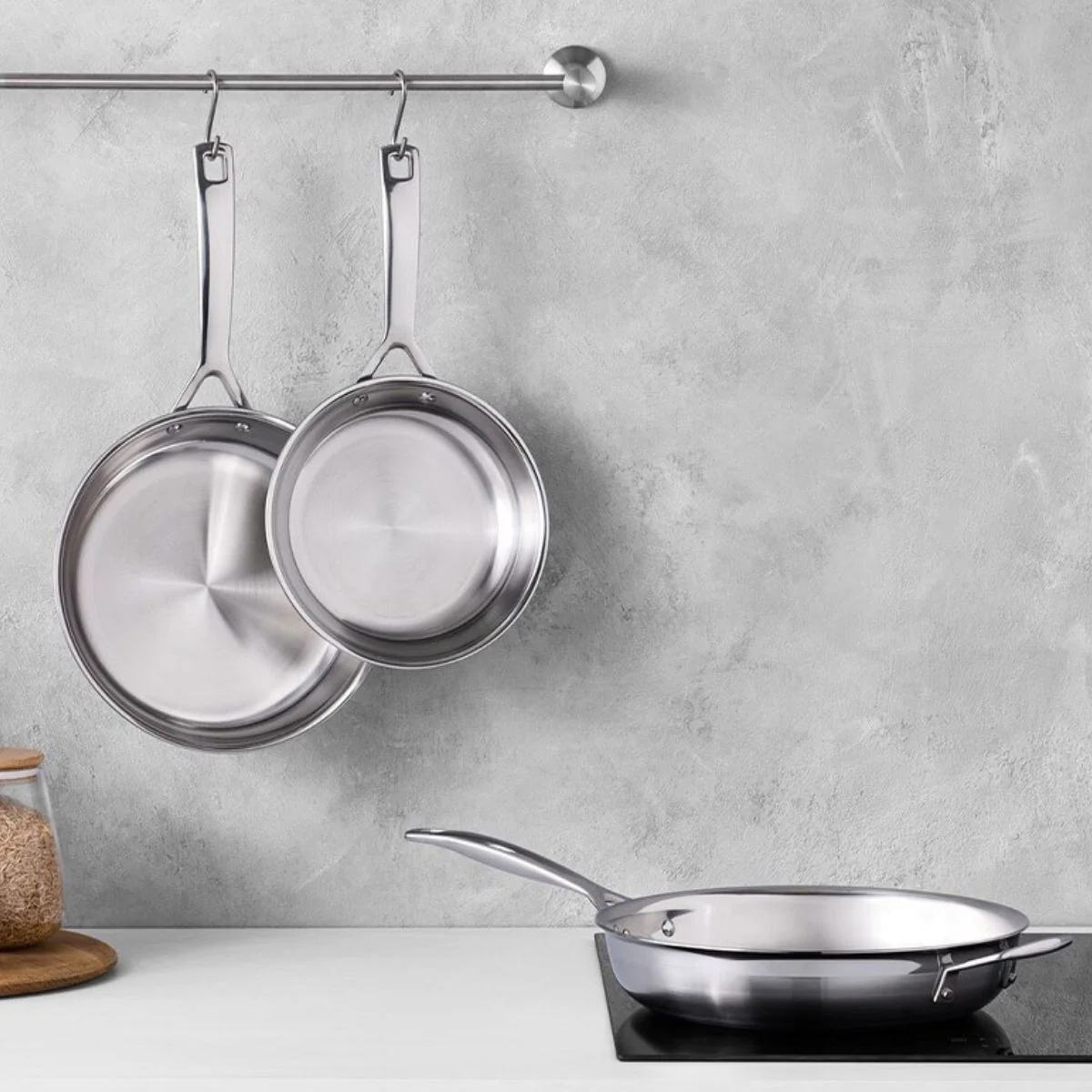 Set de 3 sartenes de acero inoxidable Tricapa 3-PLY Le Creuset - Imagen 2