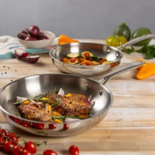 Set de 2 sartenes de acero inoxidable Allround Kuhn Rikon