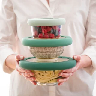 Set de 3 tapas de cristal y silicona Food Huggers