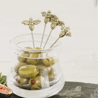 Set de 4 pinchos para aperitivos de acero inoxidable Selbrae