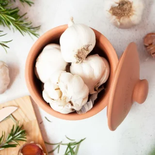 Tarro para ajos de terracota Römertopf