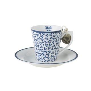 Taza espresso y plato de porcelana Laura Ashley
