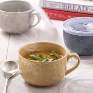 Taza de porcelana con tapa Oxley Ladelle