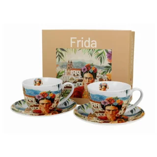 Taza para té con plato de porcelana Duo