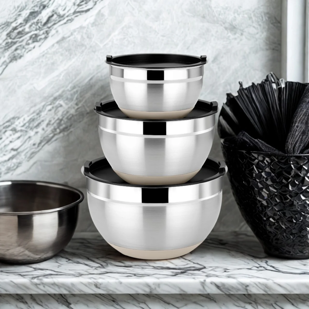 Set de 3 boles de acero inoxidable Natural Bra - Imagen 3