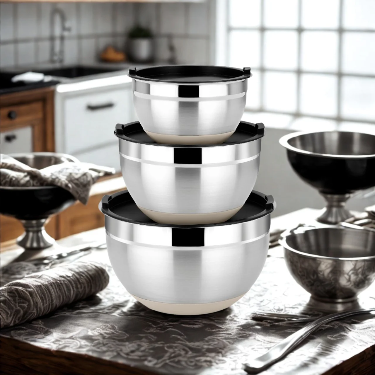 Set de 3 boles de acero inoxidable Natural Bra - Imagen 6