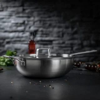 Wok de acero inoxidable multicapa FivePly Kuhn Rikon