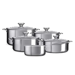 Batería 5 piezas acero inoxidable Signature Le Creuset