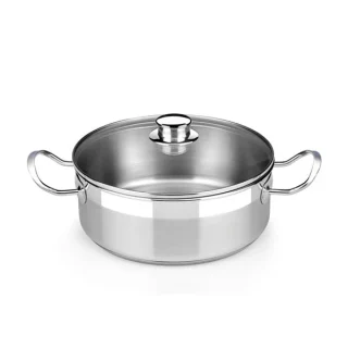 Cacerola de acero inoxidable con tapa de cristal Profesional BRA