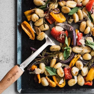 Espátula de acero inoxidable con mango de madera De Buyer