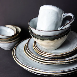 Plato de postre de gres Organic Collection