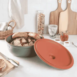 Panera redonda de terracota Römertopf