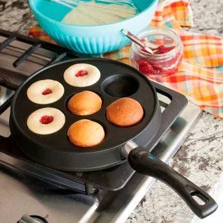 Sartén para tortitas rellenas, pop dots y ebelskiver daneses Nordic Ware