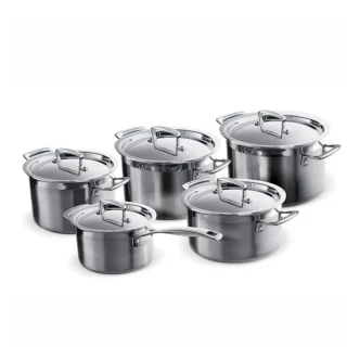 Batería 5 piezas de acero inoxidable Le Creuset