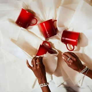 Set de 4 tazas cereza Seattle Le Creuset